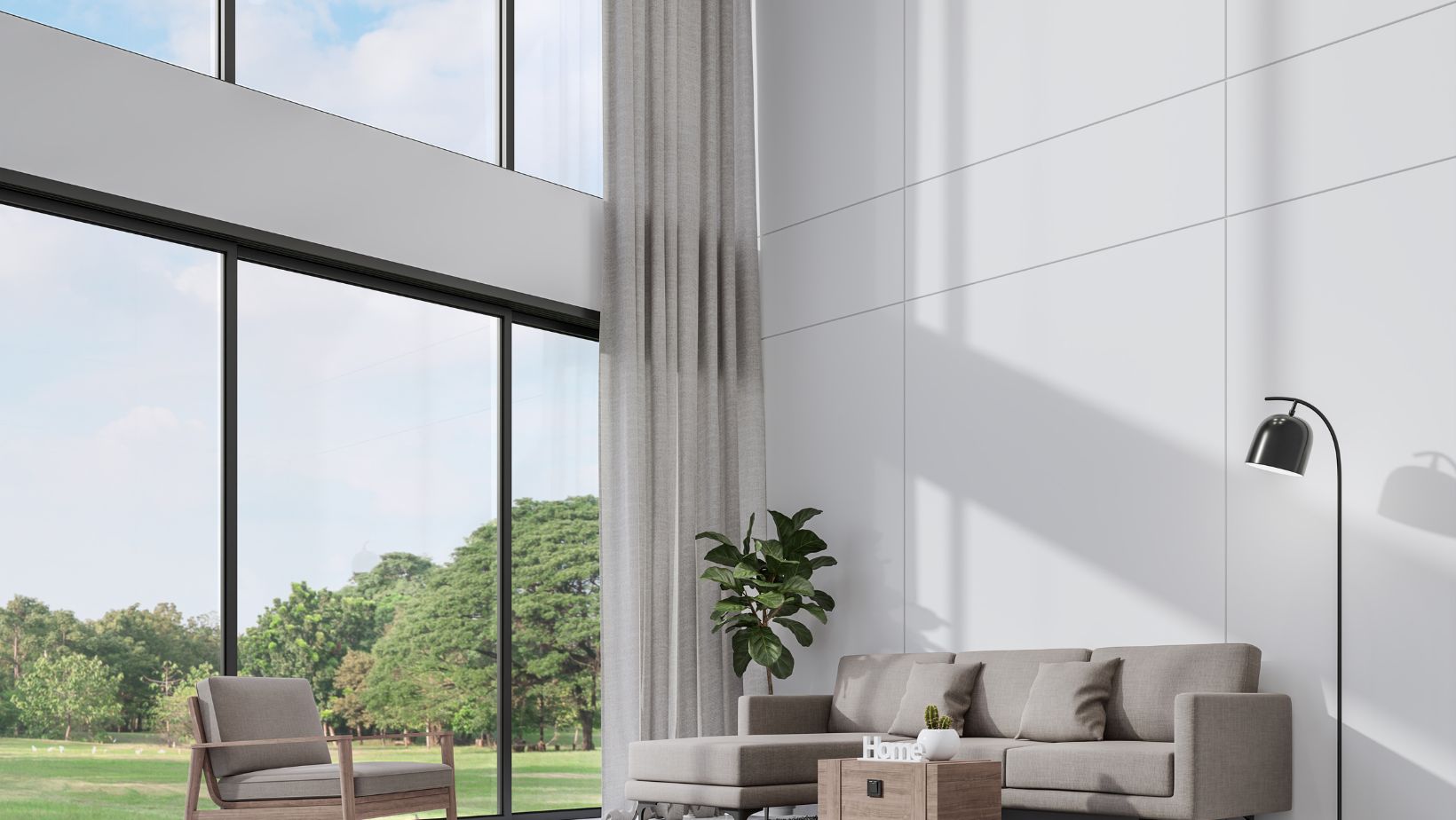Picture of Minimalist Modern High Ceiling Living Room: A Guide to Achieving Simple ...
